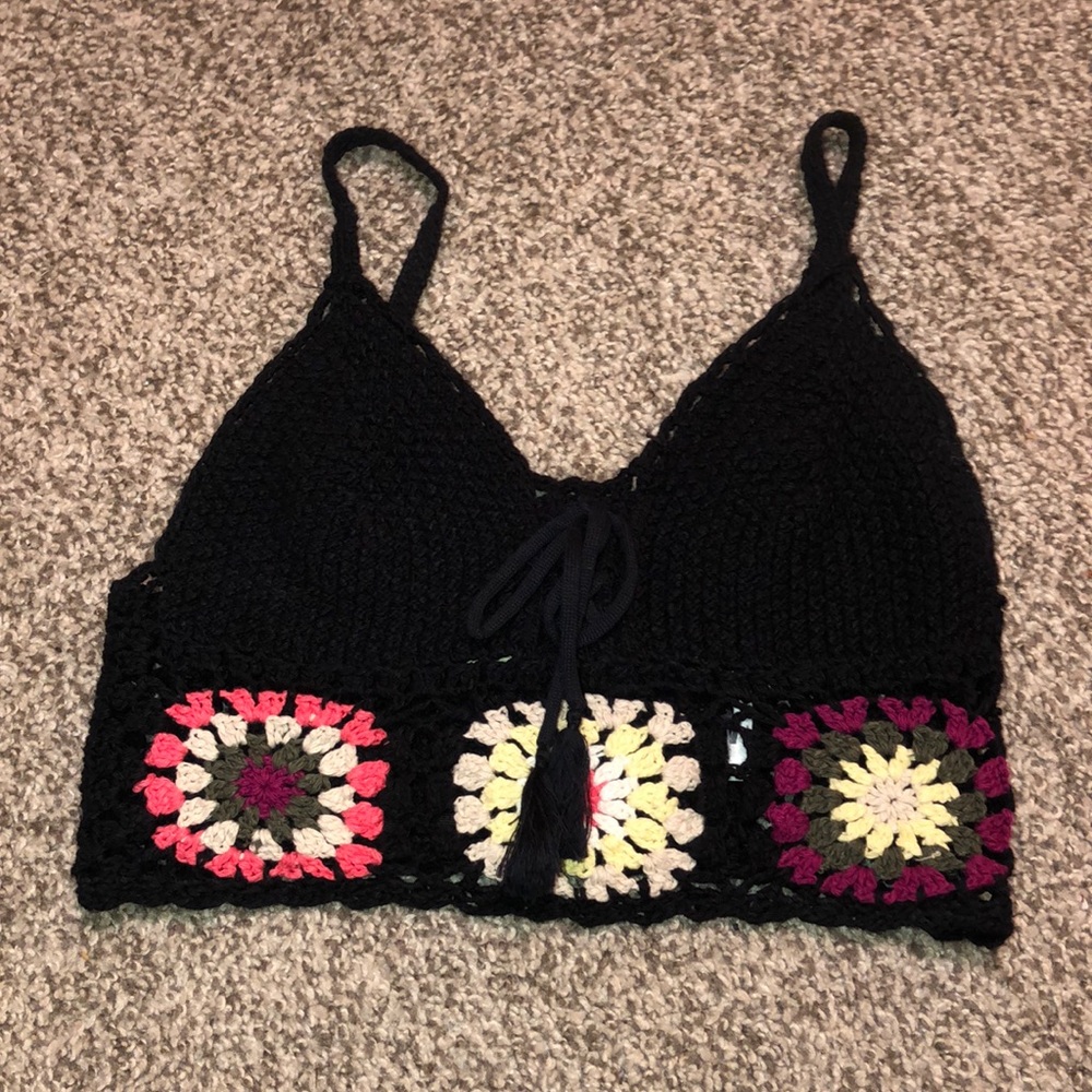 hollister crochet tank top